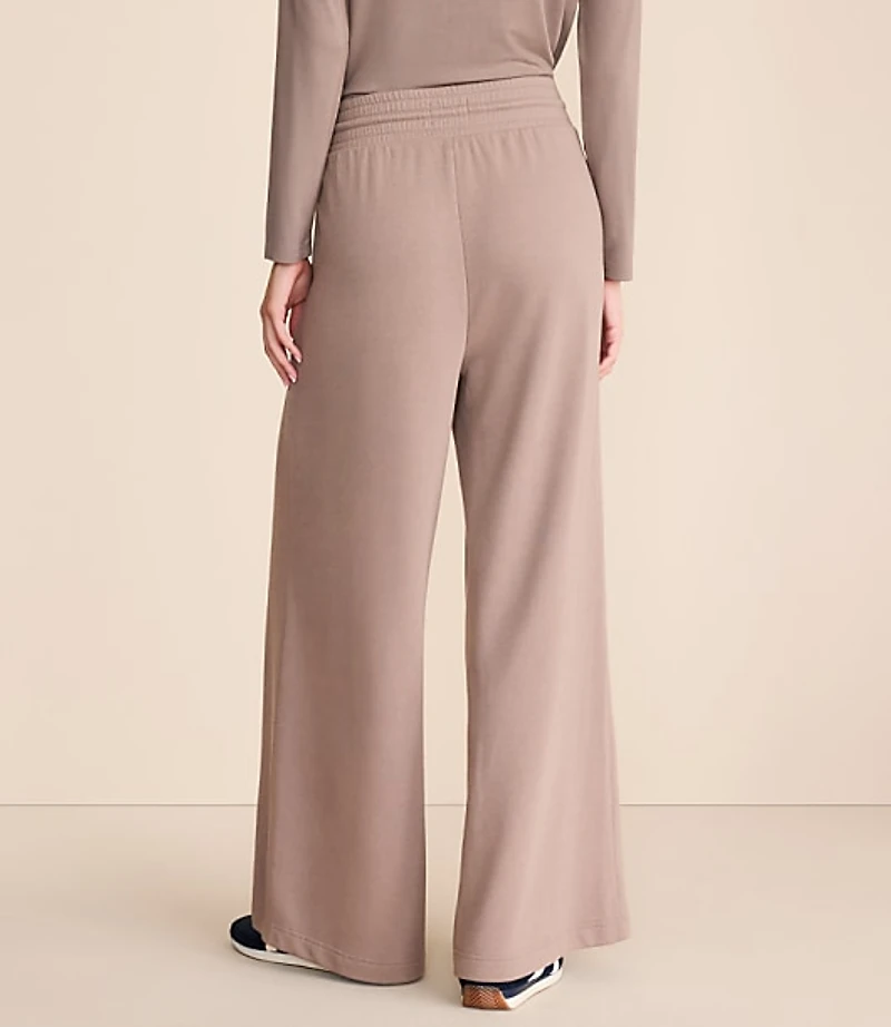 Lou & Grey Cozy Cotton Pleated Wide Leg Pants