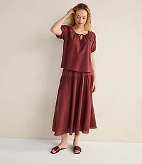 Haven Well Within Cotton Voile Blend Gathered Scoop Neck Top