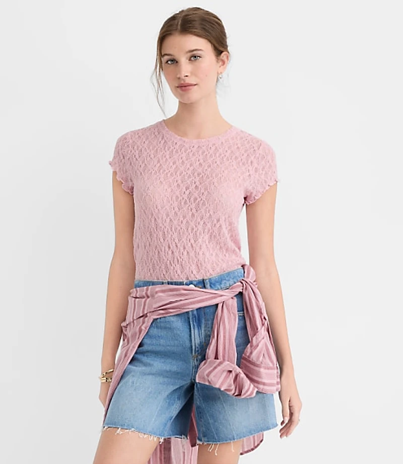 Lace Cap Sleeve Tee