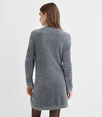 Petite Tinsel Fuzzy Mini Sweater Dress