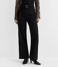 Belted Stovepipe Pants Doubleface