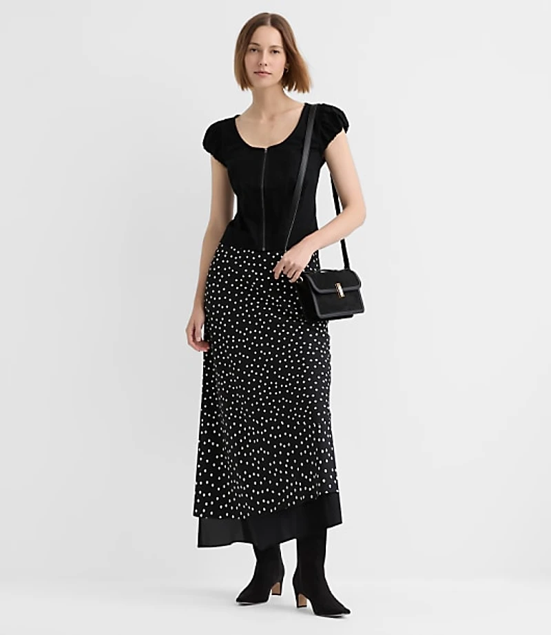 Petite Zip Bubble Sleeve Top