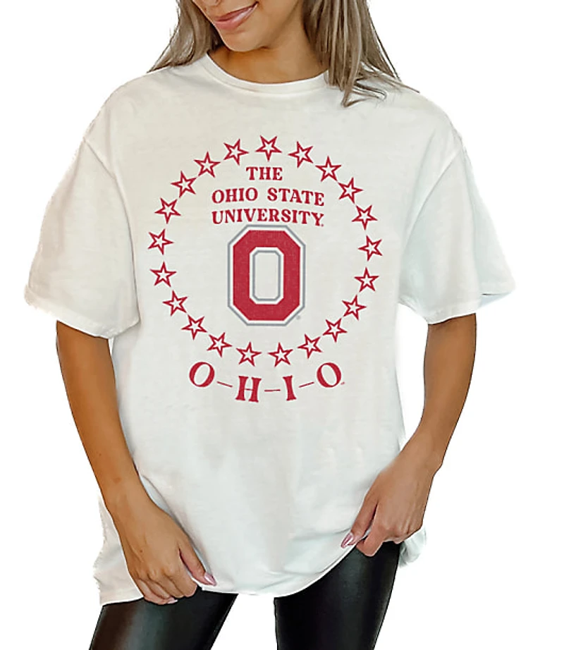 Gameday Couture Ohio State Buckeyes On Point Oversized Crew Neck Tee