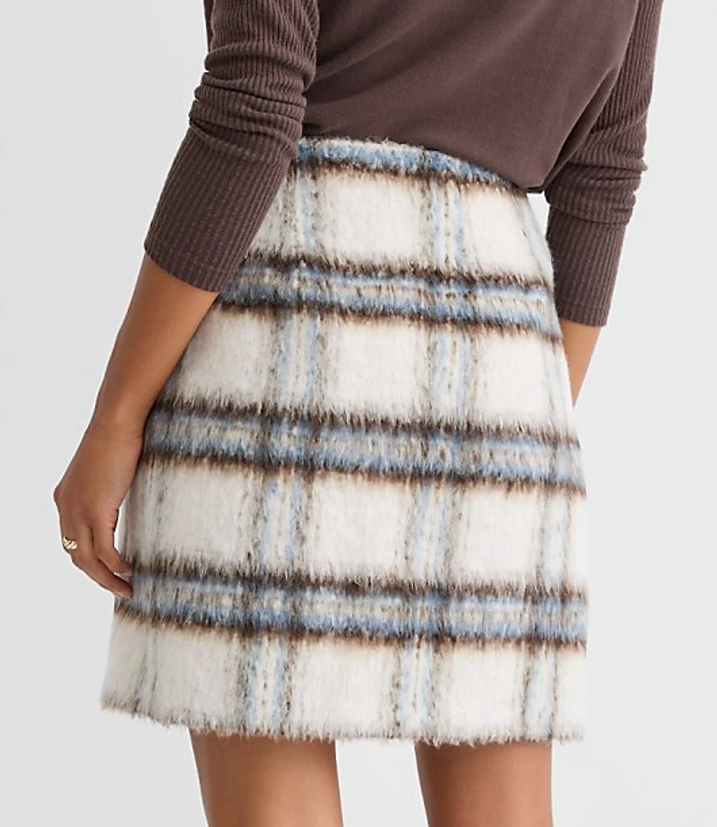 Tall Plaid Boucle Mini Skirt