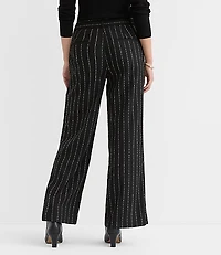 Petite Curvy Palmer Wide Leg Pants Brushed Pinstripe