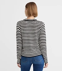 Petite Pointelle Striped Cardigan