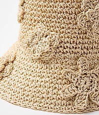 Floral Raffia Bucket Hat