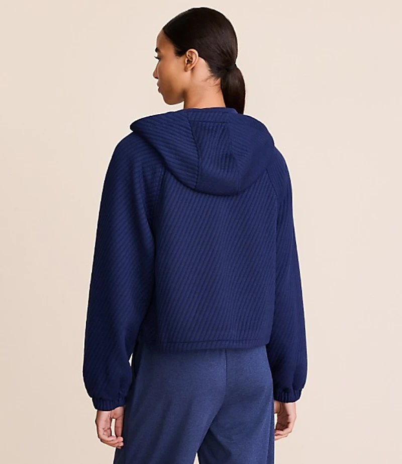 Lou & Grey Quilted Jacquard Zip Hoodie