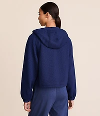 Lou & Grey Quilted Jacquard Zip Hoodie