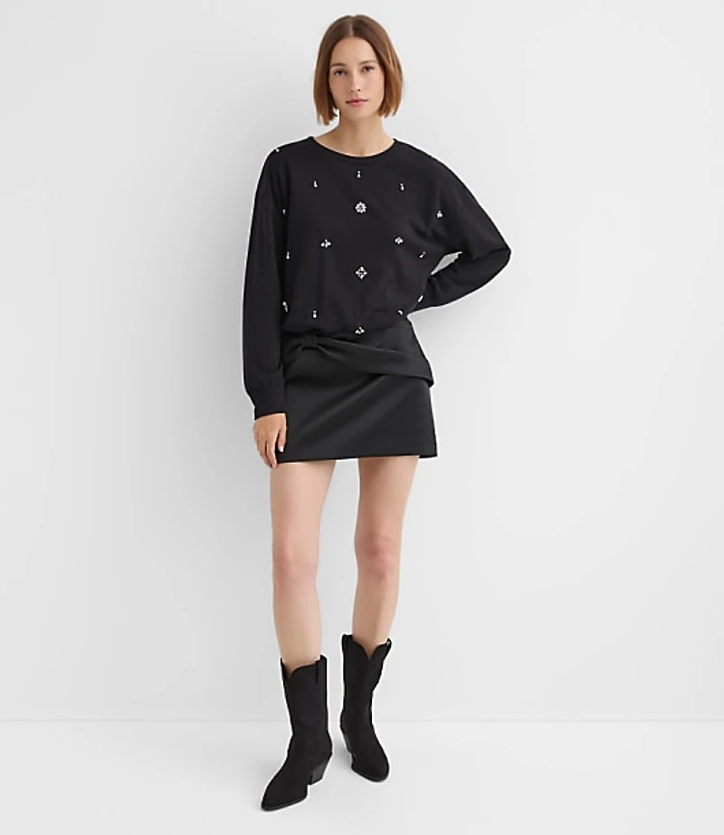 Petite Crystal Bubble Sweatshirt