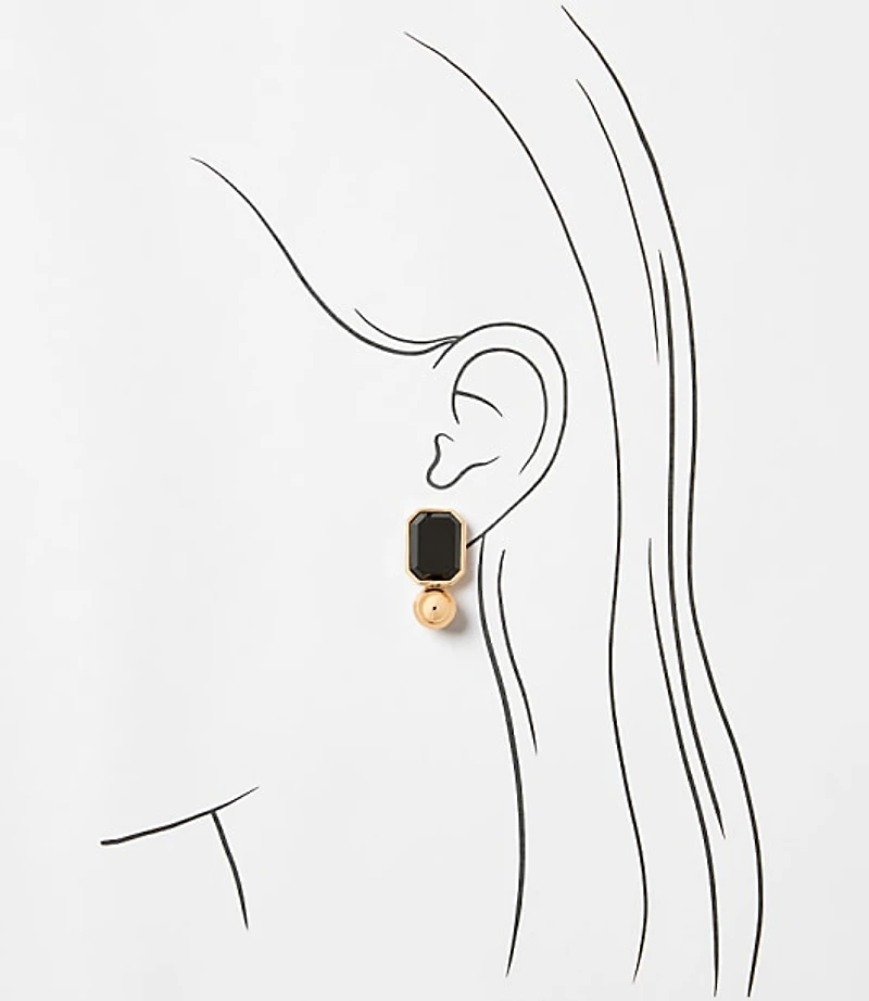 Resin Square Drop Earrings