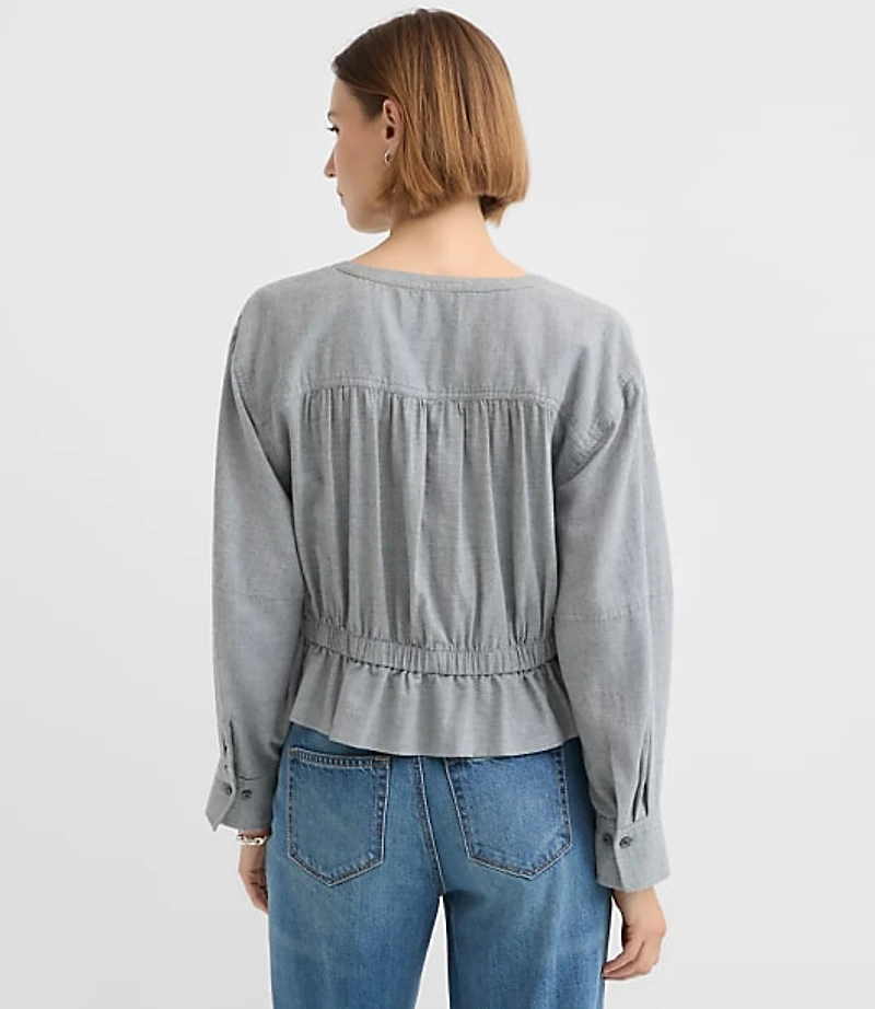 Twill Safari Peplum Top