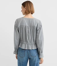 Twill Safari Peplum Top