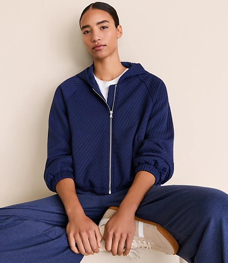 Petite Lou & Grey Quilted Jacquard Zip Hoodie