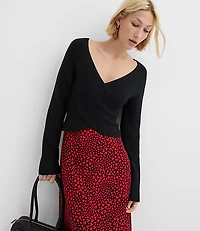 Ribbed Crossover Sweater