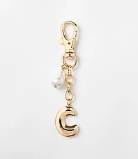 Pearlized Bubble Letter Initial Bag Charm