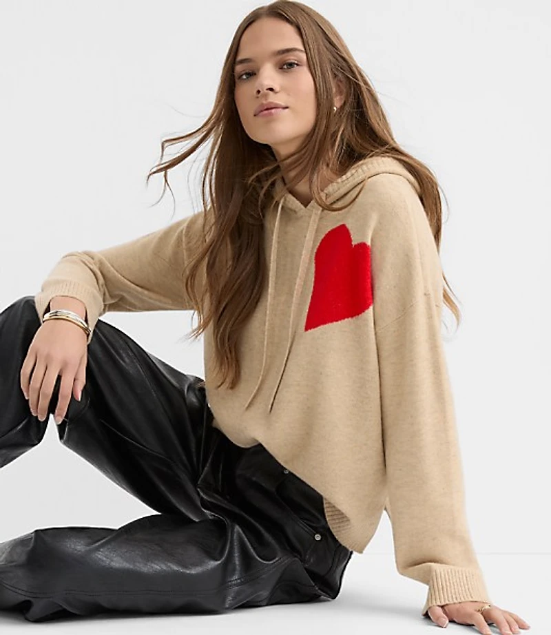 Petite Heart Hoodie Sweater
