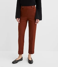 Petite Cuffed Riviera Slim Pants in Doubleweave