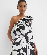 LOFT Beach Ruffle One Shoulder Mini Dress