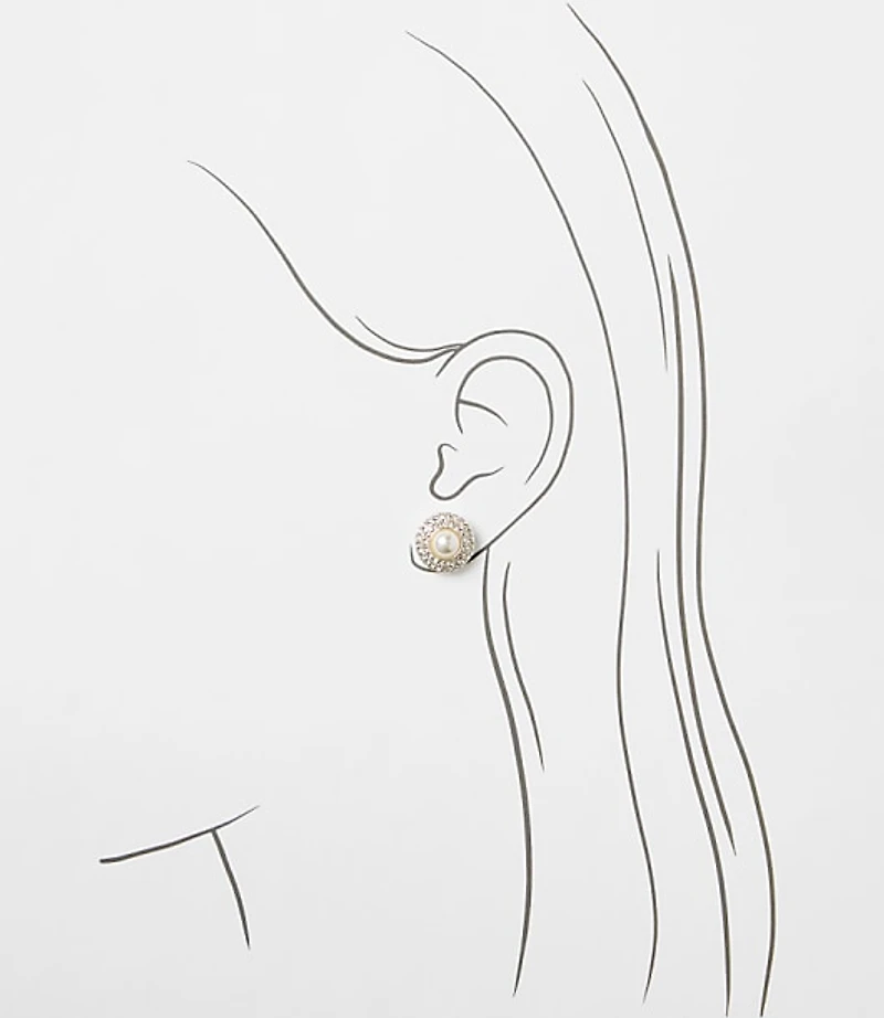 Pearlized Crystal Stud Earrings