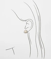 Pearlized Crystal Stud Earrings
