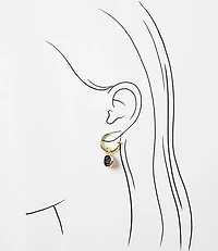 Circle Drop Hoop Earrings