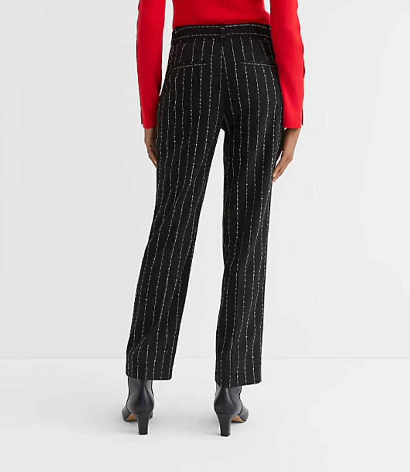 Petite Parker Straight Pants Brushed Pinstripe