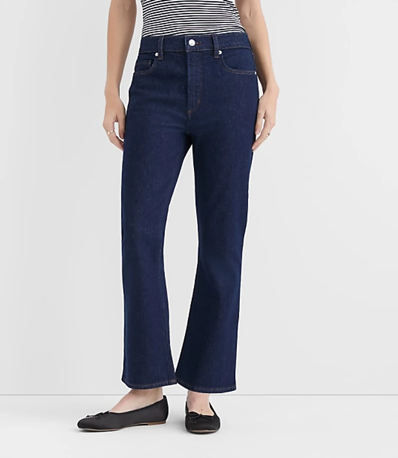 Rivete High Rise Kick Crop Jeans Nova Wash