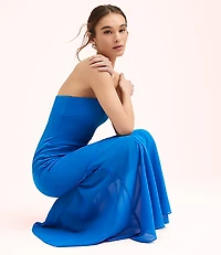 Lately Strapless Mixed Media Gown