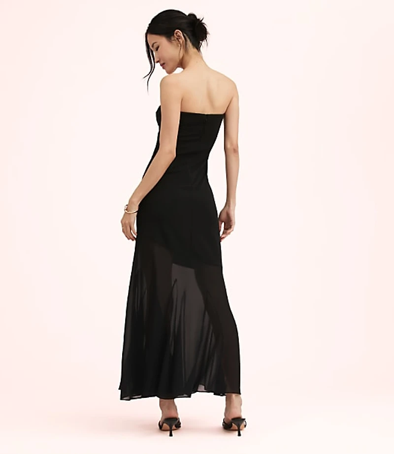 Lately Strapless Mixed Media Gown