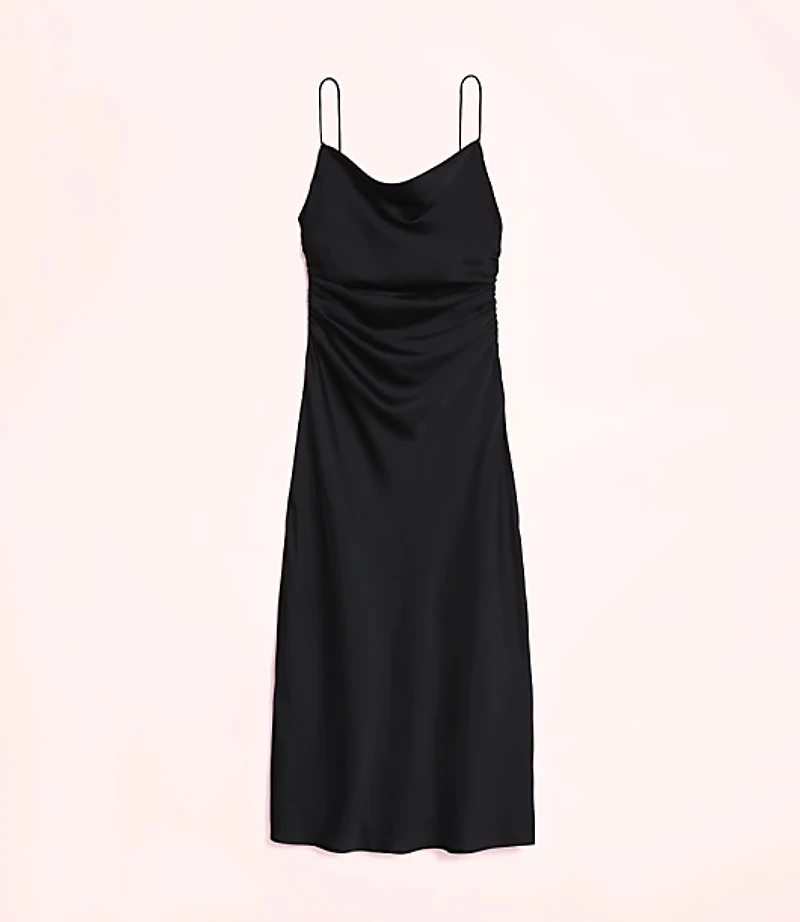 Lately Satin Bias Cowl Neck Gown