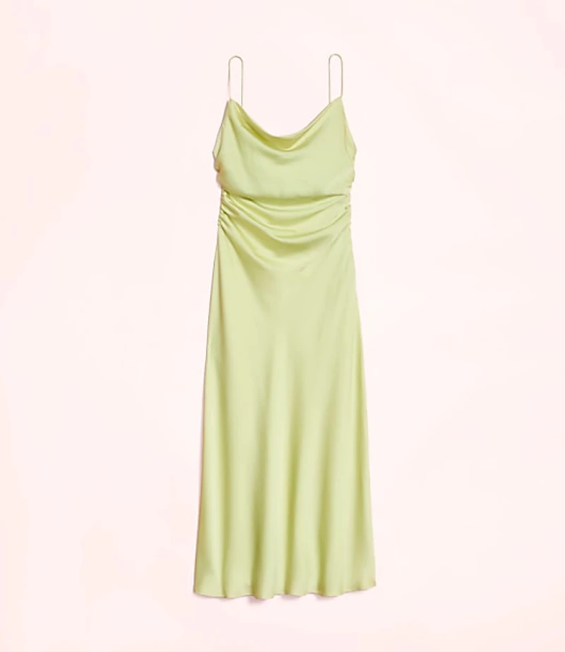 Lately Satin Bias Cowl Neck Gown