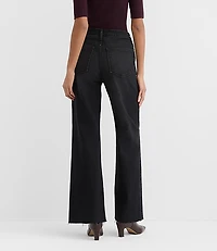Rivete Petite Curvy Fresh Cut High Rise Wide Leg Jeans Noir Wash