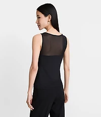 Petite LOFT Versa Mesh Ruched Top