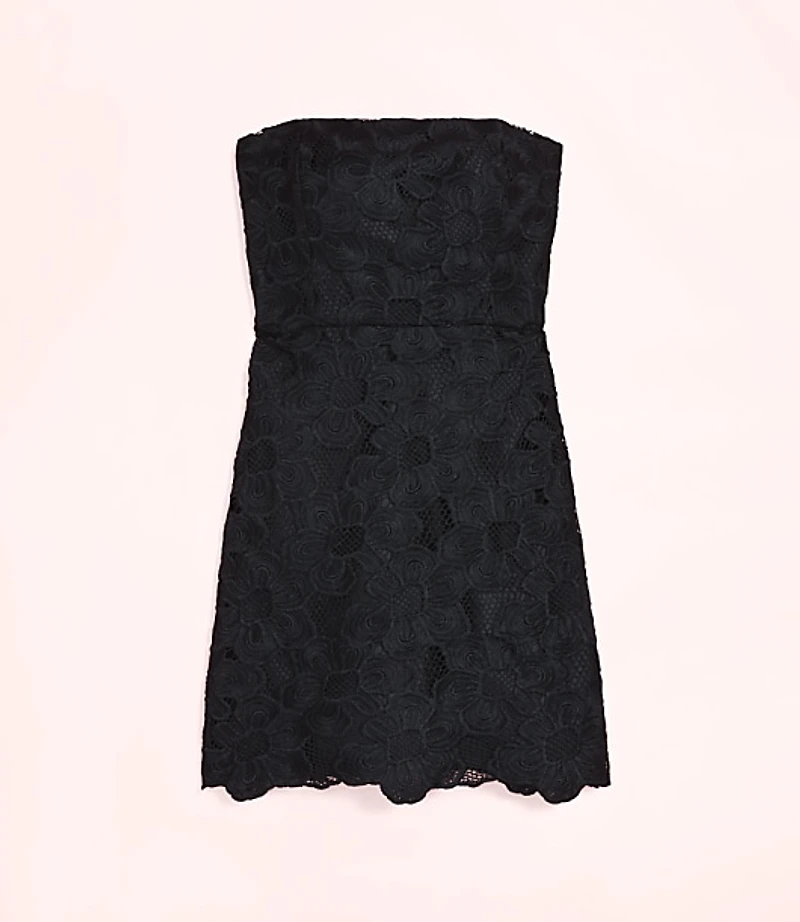 Lately Floral Lace Strapless Mini Dress