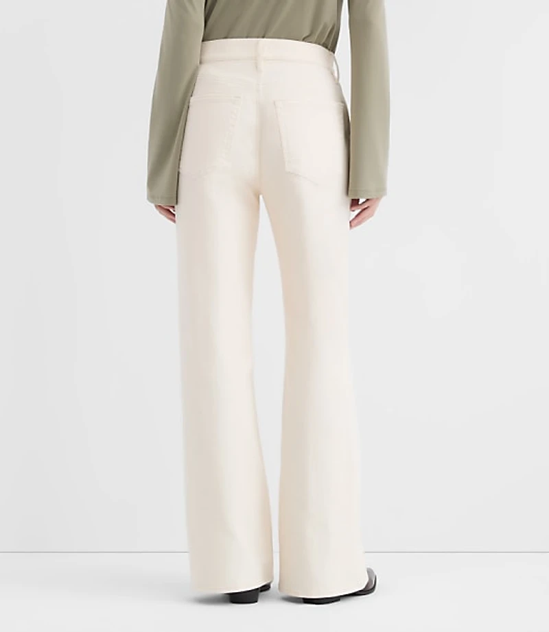 Rivete Petite High Rise Wide Leg Jeans Ivory