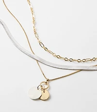 Mixed Metal Delicate Chain Necklace Set