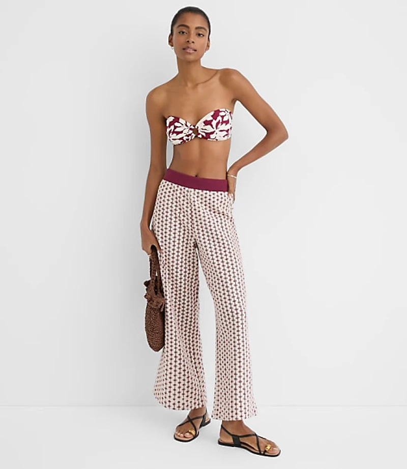 LOFT Beach Magnolia Tortoiseshell Print Ring Bandeau Bikini Top