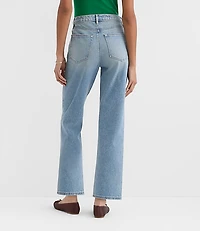 Rivete Petite High Rise Straight Jeans Vintage Mid Wash