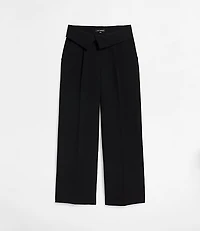 Petite LOFT Versa Crepe Drape Foldover Waist Palazzo Pants