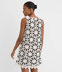 LOFT Beach Floral Crochet Mini Dress