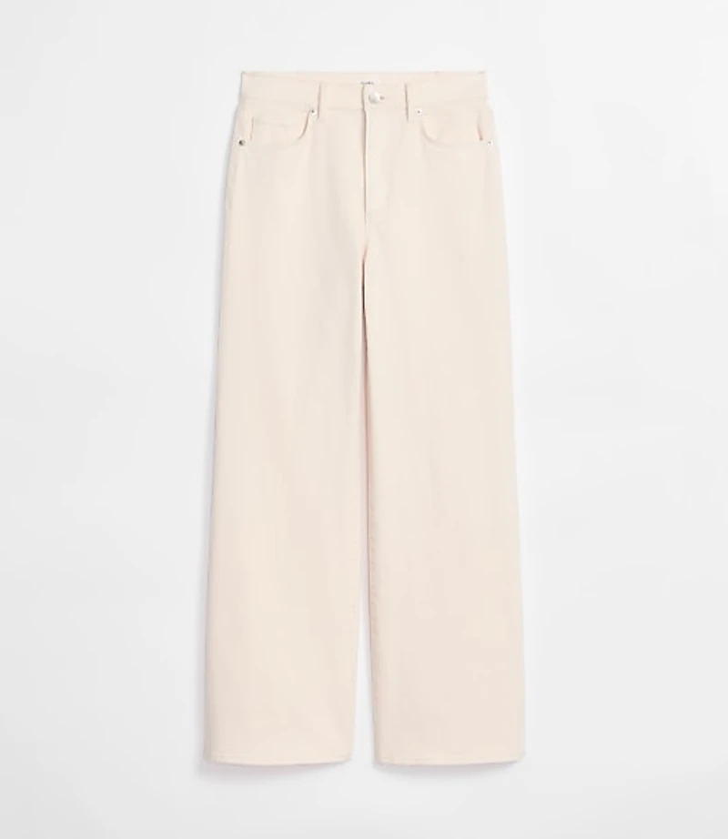 Rivete High Rise Wide Leg Jeans Ivory