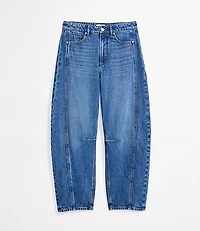 Rivete Petite Seamed High Rise Barrel Jeans Dark Wash