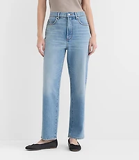 Rivete Petite High Rise Straight Jeans Aura Wash