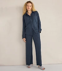 Haven Well Within Organic Cotton Rib Knit Relaxed Button Down Top