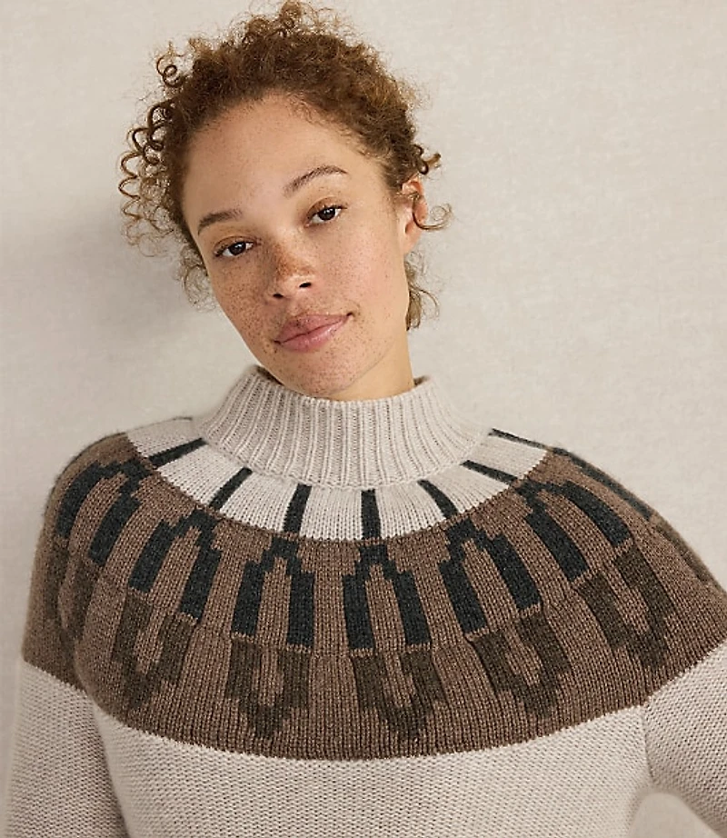 Haven Well Within Cashmere Fairisle Mock Neck Sweater