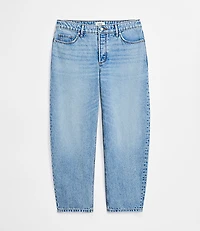 Rivete Petite Curvy Mid Rise Barrel Jeans Aura Wash