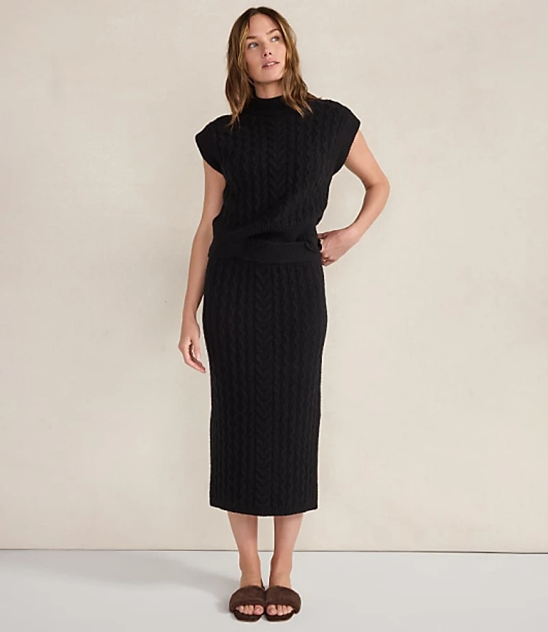 Haven Well Within Organic Cotton Blend Cable Midi Skirt