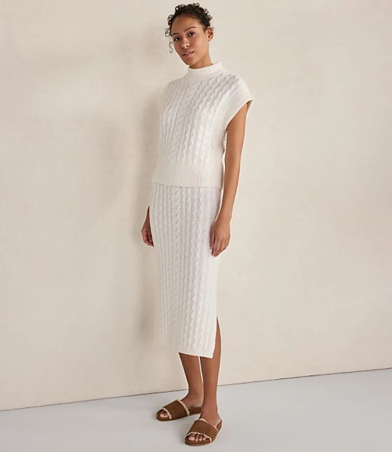 Haven Well Within Organic Cotton Blend Cable Midi Skirt