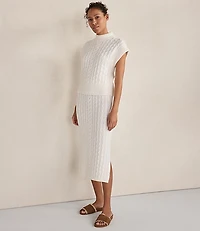Haven Well Within Organic Cotton Blend Cable Midi Skirt